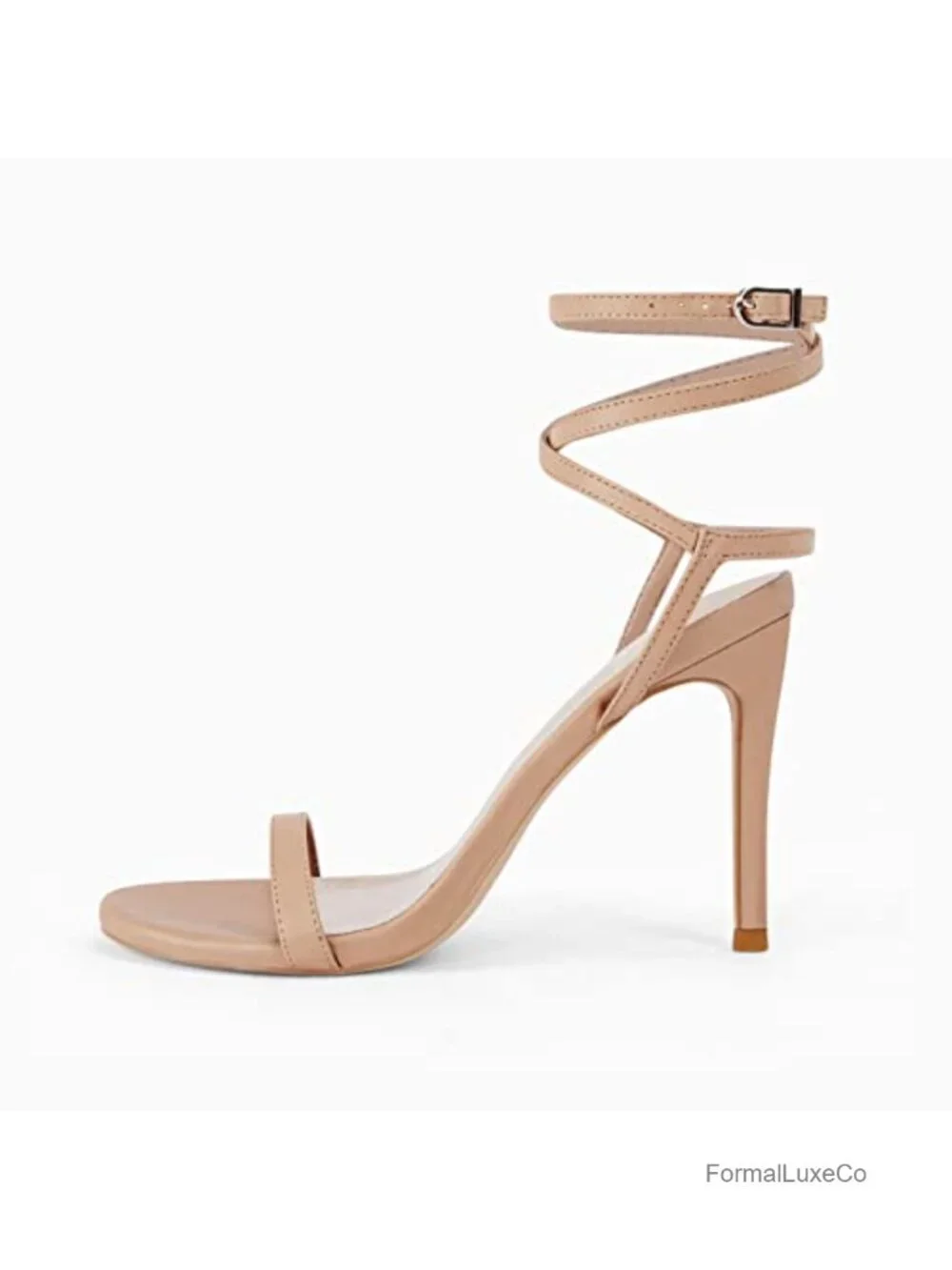 Faux Leather Lace Up Stiletto Heeled Sandals Dress Shoes